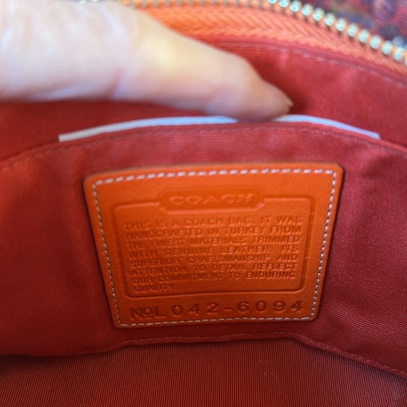 Rare Coach Y2K Demi Signature Monogram Mini Bag Vintage Orange Baguette Bright - Picture 3 of 4